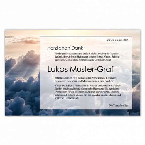 Danksagungskarte Wolkenmeer