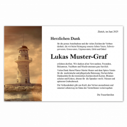 Danksagungskarte Leuchtturm
