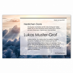 Danksagungskarte Wolkenmeer