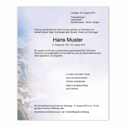 Todesanzeige "Berglandschaft"